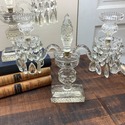 Pair Vintage Glass Candelabras Double Arms w Loads