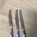 Antique Blue Onion Porcelain Knives Set of 3 Blue 