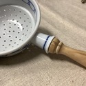 Antique Blue Onion Large Strainer Bowl Cooking Too