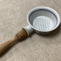 Antique Blue Onion Kitchen Sieve Tea Strainer Wood