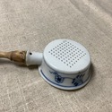 Antique Blue Onion Kitchen Sieve Tea Strainer Wood