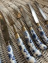 8 Meissen Blue Onion Lot of Knives Forks Flatware 