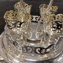 Silverplate Egg Cruet Stand Server Platform Tray 4