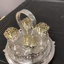 Silverplate Egg Cruet Stand Server Platform Tray 4