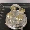 Silverplate Egg Cruet Stand Server Platform Tray 4
