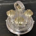 Silverplate Egg Cruet Stand Server Platform Tray 4