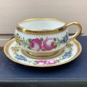 Dresden Germany Teacup Saucer Set HC Royal Crown G