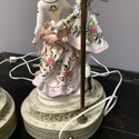 Pair Vintage Porcelain Figural Lamps Courting Male