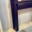 Antique Oak Fireplace Mantel Surround w Mirror Ear