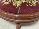 Antique Needlepoint Footstool Foot Rest Ottoman Fr