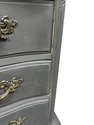 Vintage Tall 6 Drawer Dresser Painted Deep Gray Fr