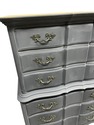 Vintage Tall 6 Drawer Dresser Painted Deep Gray Fr