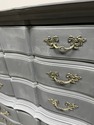 Vintage Tall 6 Drawer Dresser Painted Deep Gray Fr