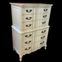 Vintage Tall 6 Drawer Dresser Painted Pale Sage Ce
