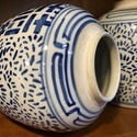 Pair Blue White Ginger Jars Double Double Happines