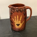 Tennessee TN Clayworks Redware Tall Pitcher Jug Ha