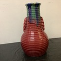 Carl Gebauer German Art Pottery Vase Bulbous Ribbe