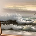 Oil Painting Seascape Nautical Crashing Waves Seag