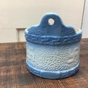 Blue and White Stoneware Salt Crock Replaced Wood 