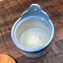 Blue and White Stoneware Salt Crock Replaced Wood 