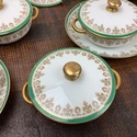 French Limoges Bernardaud Cream Soup Cups w Lids S