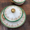 French Limoges Bernardaud Cream Soup Cups w Lids S