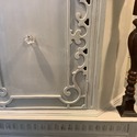 Vintage China Cabinet Painted Gray w Natural Dark 