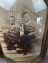 Antique Bubble Glass Picture Frame African America