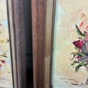 Set Mid Century Floral Oil Paintings Orange Rust B