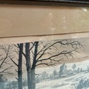 Antique Engraving Print Stone Cottage Village Well