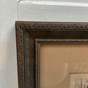 Antique Engraving Print Stone Cottage Village Well