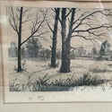 Antique Engraving Print Stone Cottage Village Well
