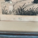 Antique Engraving Print Stone Cottage Village Well