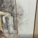 Original Female Nude Charcoal Drawing Reg 1957 Pen