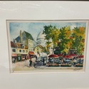 Vintage Parisian Street Scene Water Color Print Pe