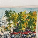 Vintage Parisian Street Scene Water Color Print Pe