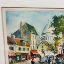 Vintage Parisian Street Scene Water Color Print Pe