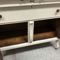 Antique Petite Sideboard Buffet w Mirror Oak Wood 