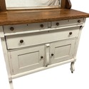 Antique Petite Sideboard Buffet w Mirror Oak Wood 