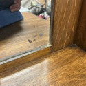 Antique Petite Sideboard Buffet w Mirror Oak Wood 