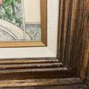 Vintage Art Nouveau Resin Etched August Aout Print