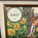 Vintage Art Nouveau Resin Etched August Aout Print