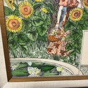 Vintage Art Nouveau Resin Etched August Aout Print