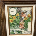 Vintage Art Nouveau Resin Etched August Aout Print