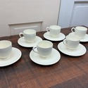 6 Wedgwood Demitasse Footed Teacups & Saucers Quee