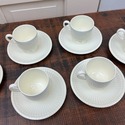6 Wedgwood Demitasse Footed Teacups & Saucers Quee