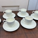 6 Wedgwood Demitasse Footed Teacups & Saucers Quee