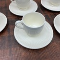 6 Wedgwood Demitasse Footed Teacups & Saucers Quee