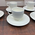 6 Wedgwood Demitasse Footed Teacups & Saucers Quee