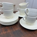 6 Wedgwood Demitasse Footed Teacups & Saucers Quee